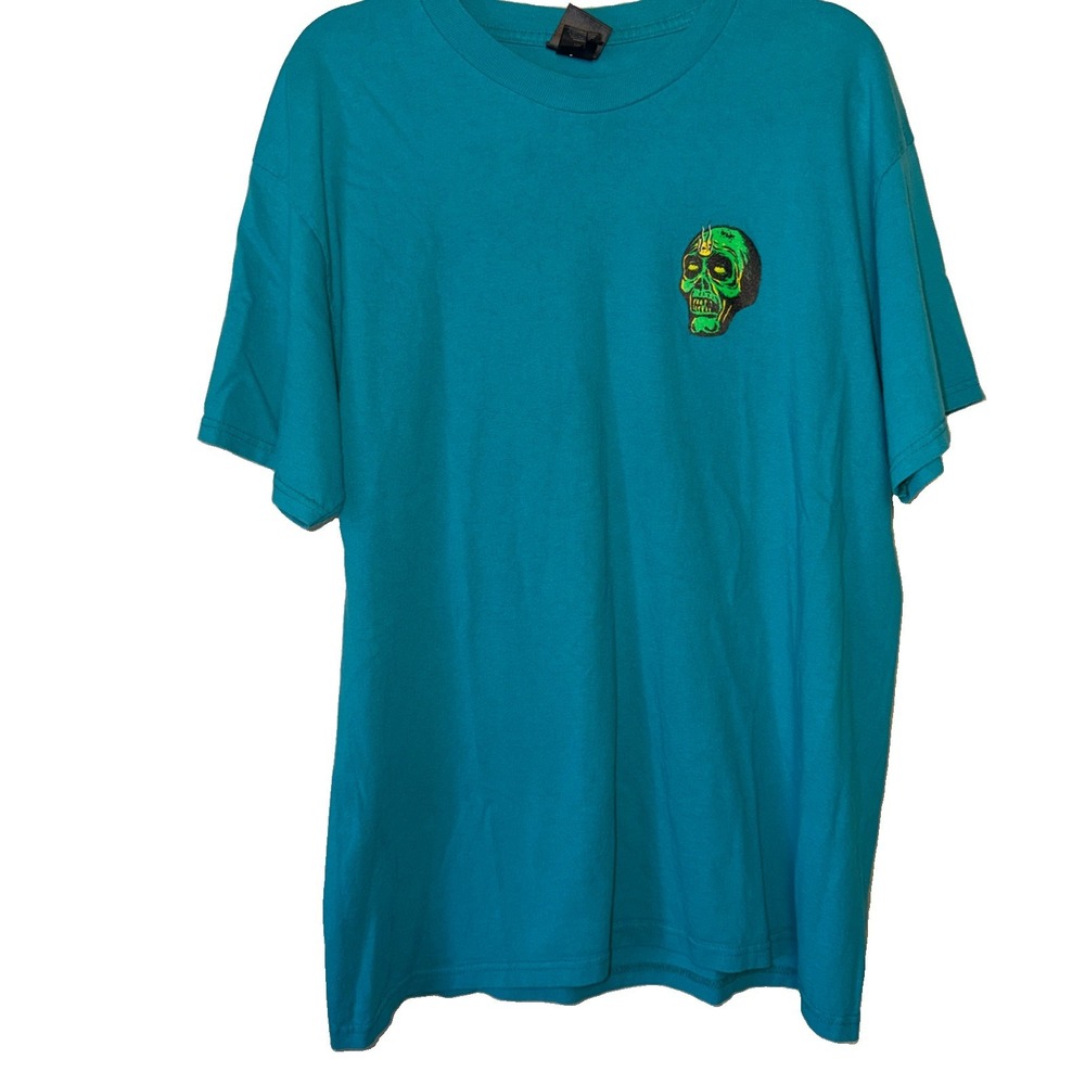 Creature TOO HIGH TO DIE Skateboard T Shirt TEAL